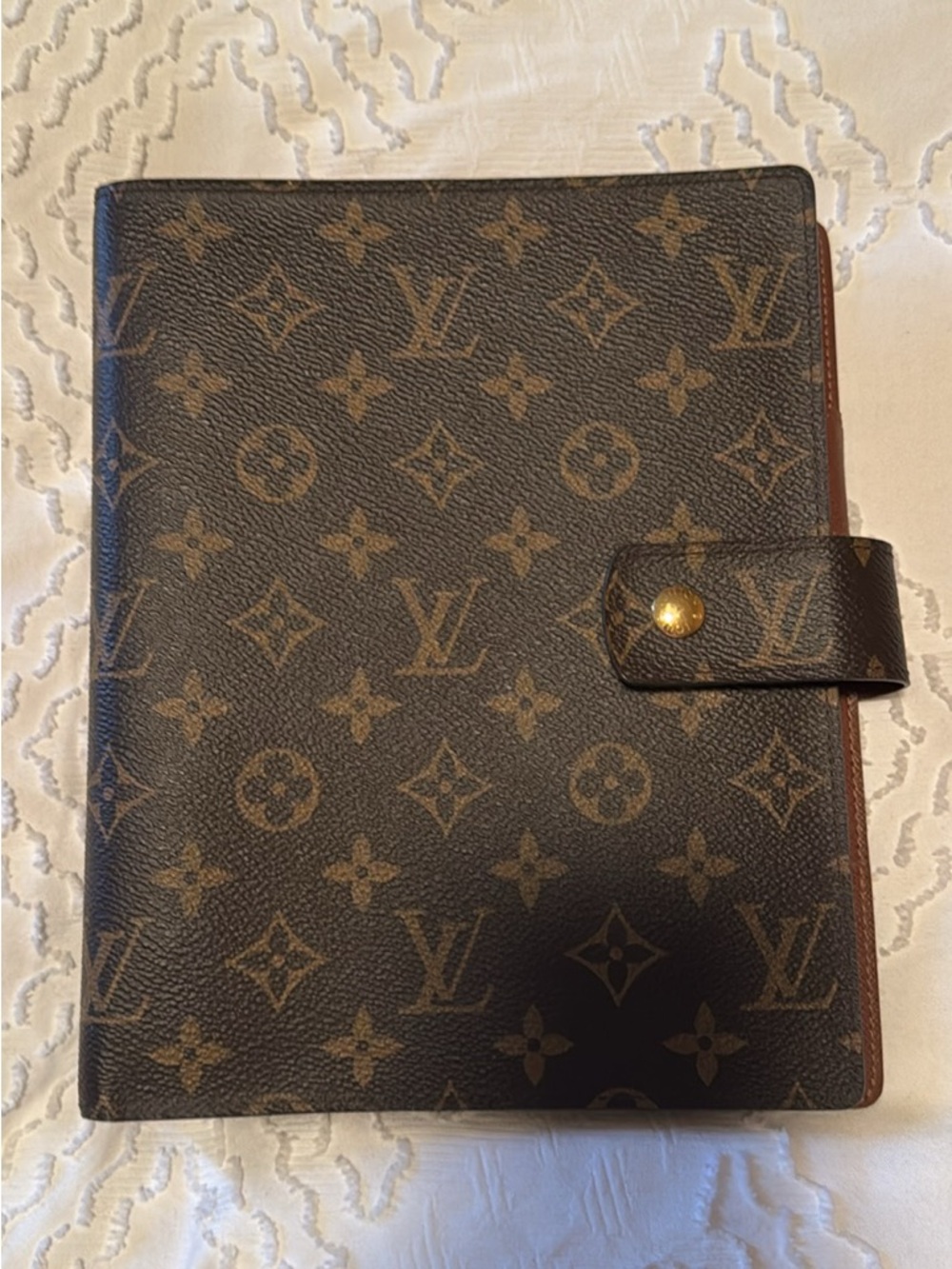 Louis Vuitton Monogram Canvas Agenda Cover in Brown and Gold